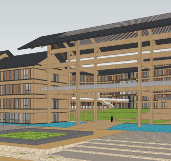 新中式酒店建筑 木制